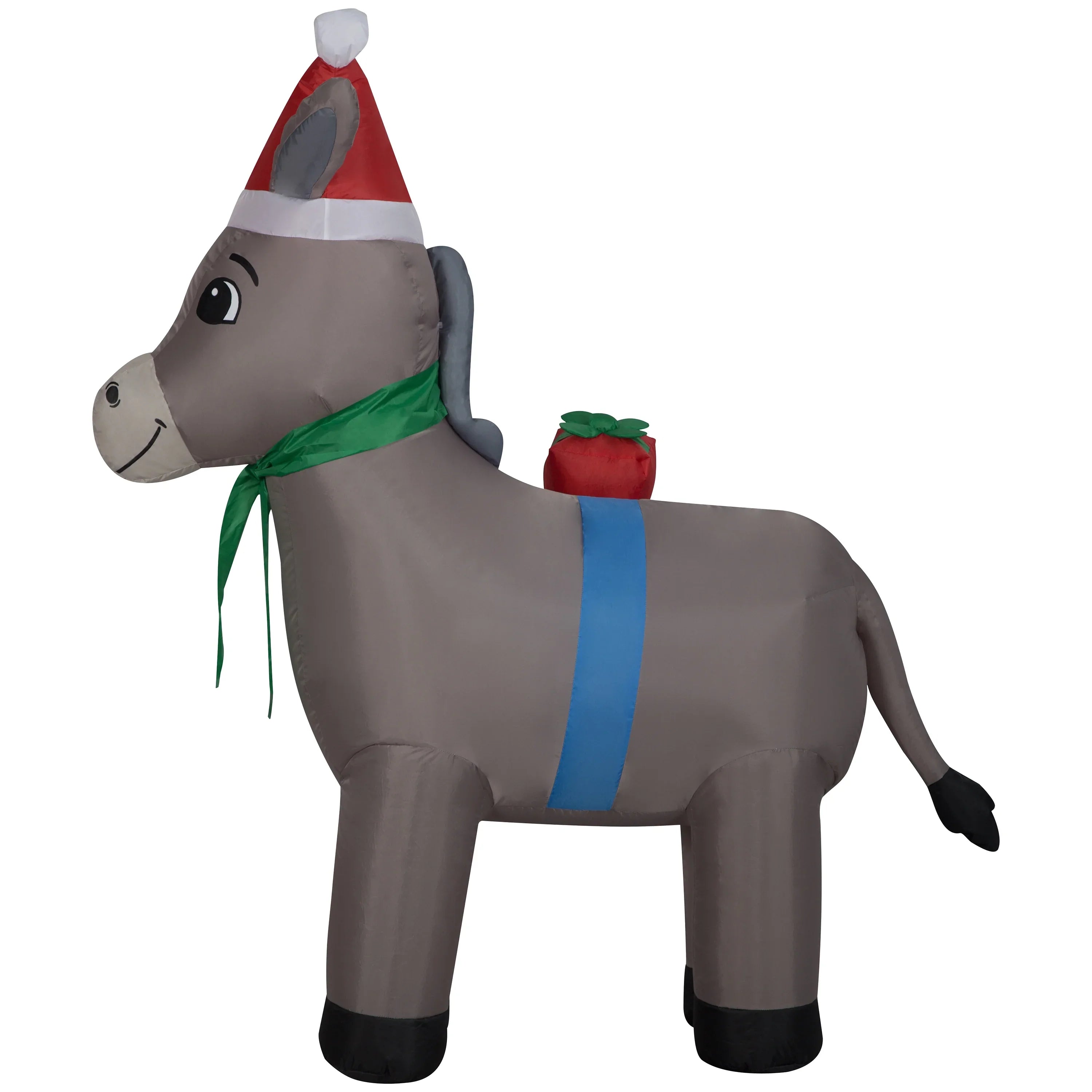 5' Gemmy Airblown Inflatable Christmas Donkey w/ Saddle Gift Bag Yard Decoration