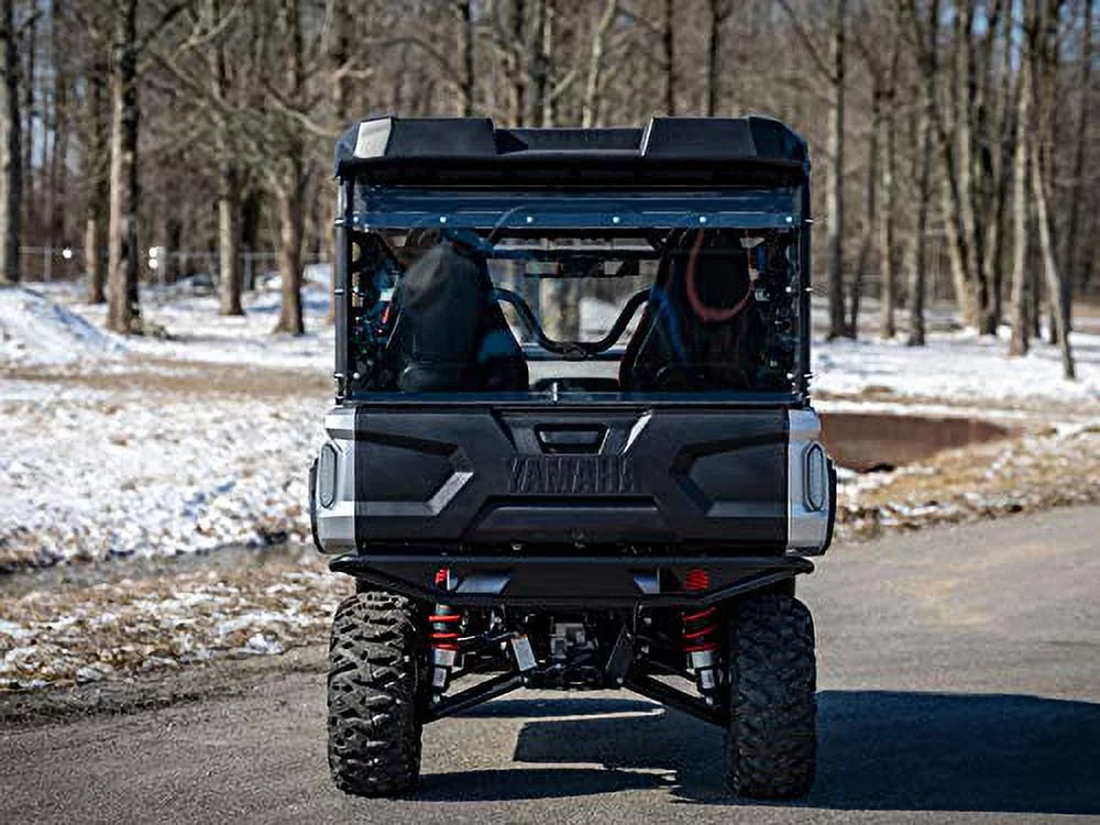 SuperATV Rear  Windshield for 2018+ Yamaha Wolverine X4|Made of 1/4? Lightly Tinted Polycarbonate|250x Stronger Than Glass and 25x Stronger Than Acrylic| Made|-Y--X4-76