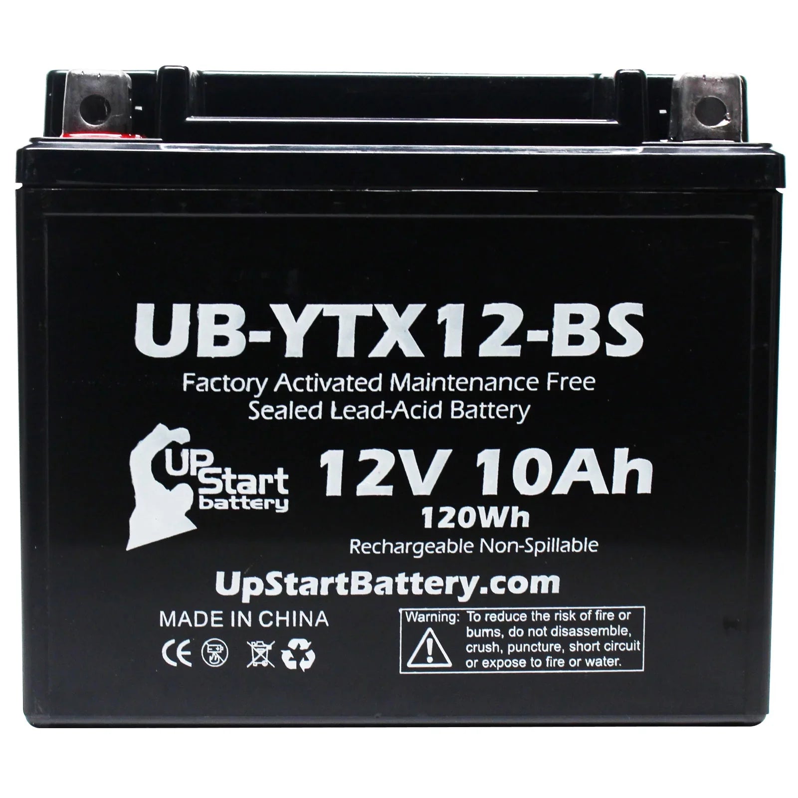UpStart Battery Replacement 2003 Suzuki -R1000 1000  Factory Activated, Maintenance Free, Motorcycle Battery - 12V, 10Ah, -YTX12-
