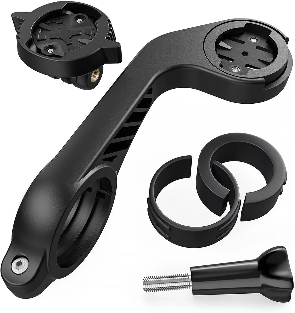 Flush Out Front Mount and Quarter-Turn to Friction Flange Mount Adapter Compatible with Garmin Edge  Bike