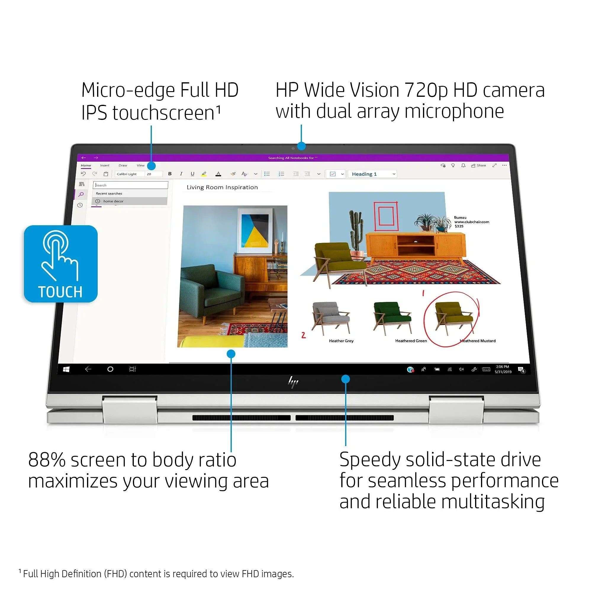 2021 Envy 2-in-1 Laptop 15.6 inch  Touchscreen 11th Gen Intel i5-1135G7 Iris Xe Graphics 16GB DDR4 1TB NVMe  - 6 Win 10 Home Fingerprint Backlit Keyboard w/ 32GB