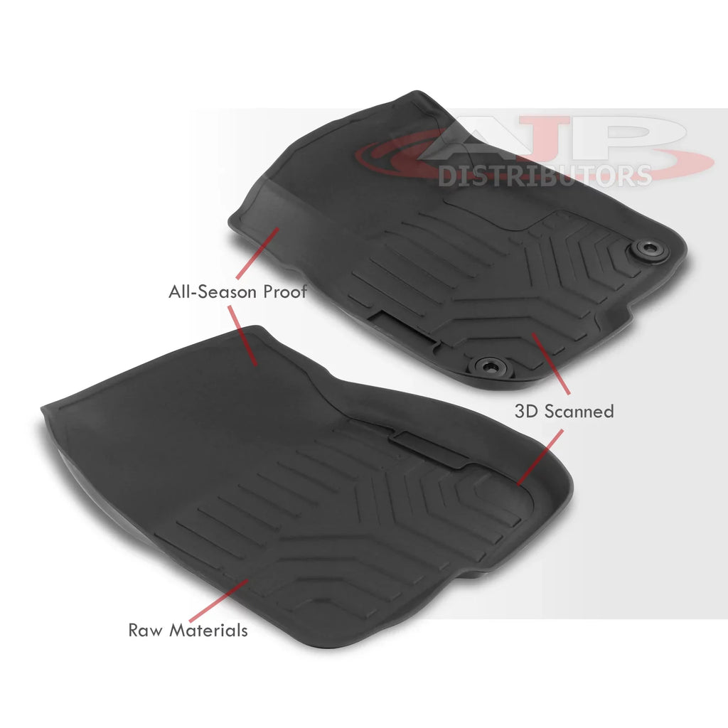 Distributors 3-Piece All Weather Season Proof Guard  Rubber Floor Mats Liner Front Rear Set Compatible/Replacement For Honda -V     2017 2018 2019 2020 2021 2022 17 18 19 20 21 22