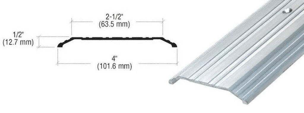 TH014A185 Aluminum 4" x 1/2" Saddle Threshold - 185" in Length
