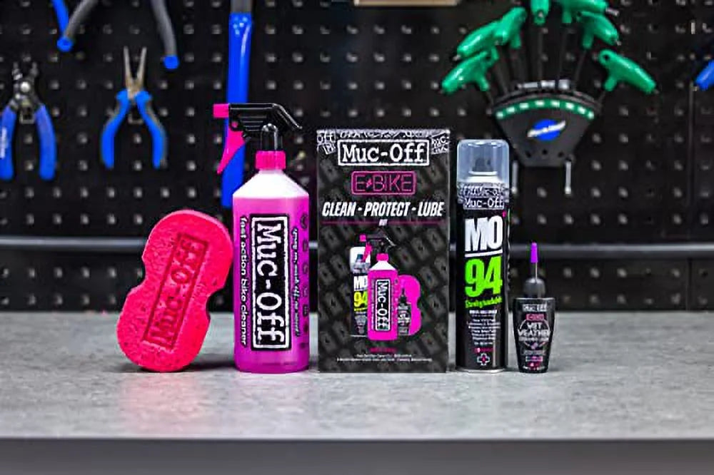 Muc-Off eBike Clean, Protect & Lube Kit - Bike Cleaning Kit, Bike Maintenance Kit for Electric Bikes - Includes Bike Wash and Bike Chain Lube