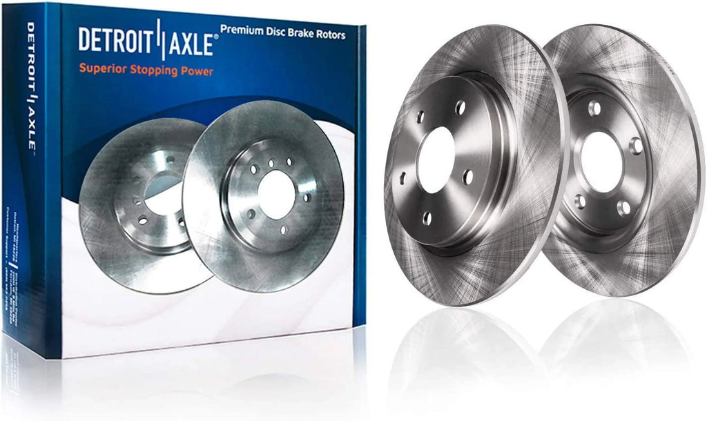 Detroit Axle - Rear Brake Kit for Dodge Grand Caravan Journey Chrysler Town & Country  Routan Ram C/V [w/ Piston Calipers] Disc Brake Rotors Replacement Ceramic Brakes Pads: 12" inch Rotor
