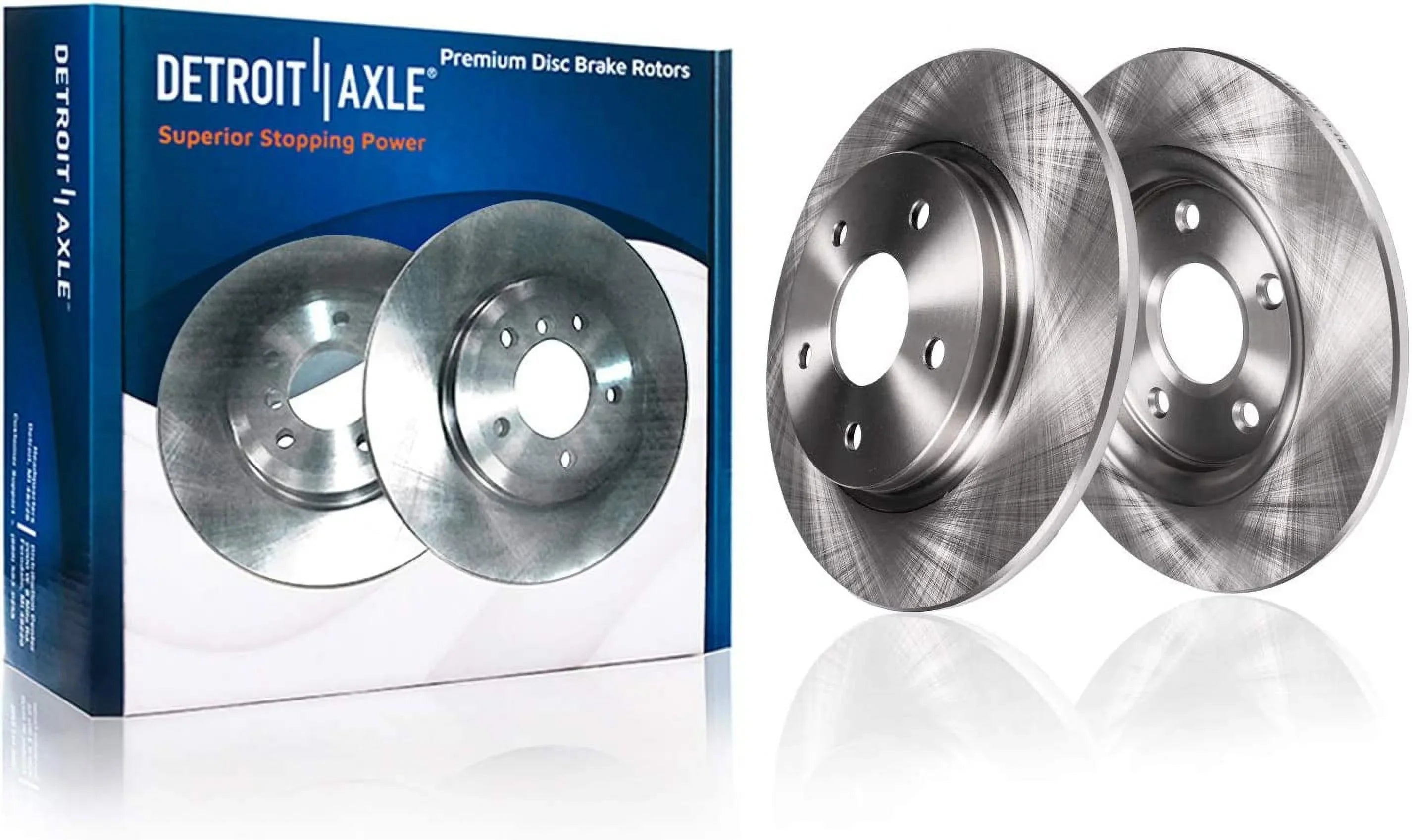 Detroit Axle - Rear Brake Kit for Dodge Grand Caravan Journey Chrysler Town & Country  Routan Ram C/V [w/ Piston Calipers] Disc Brake Rotors Replacement Ceramic Brakes Pads: 12" inch Rotor