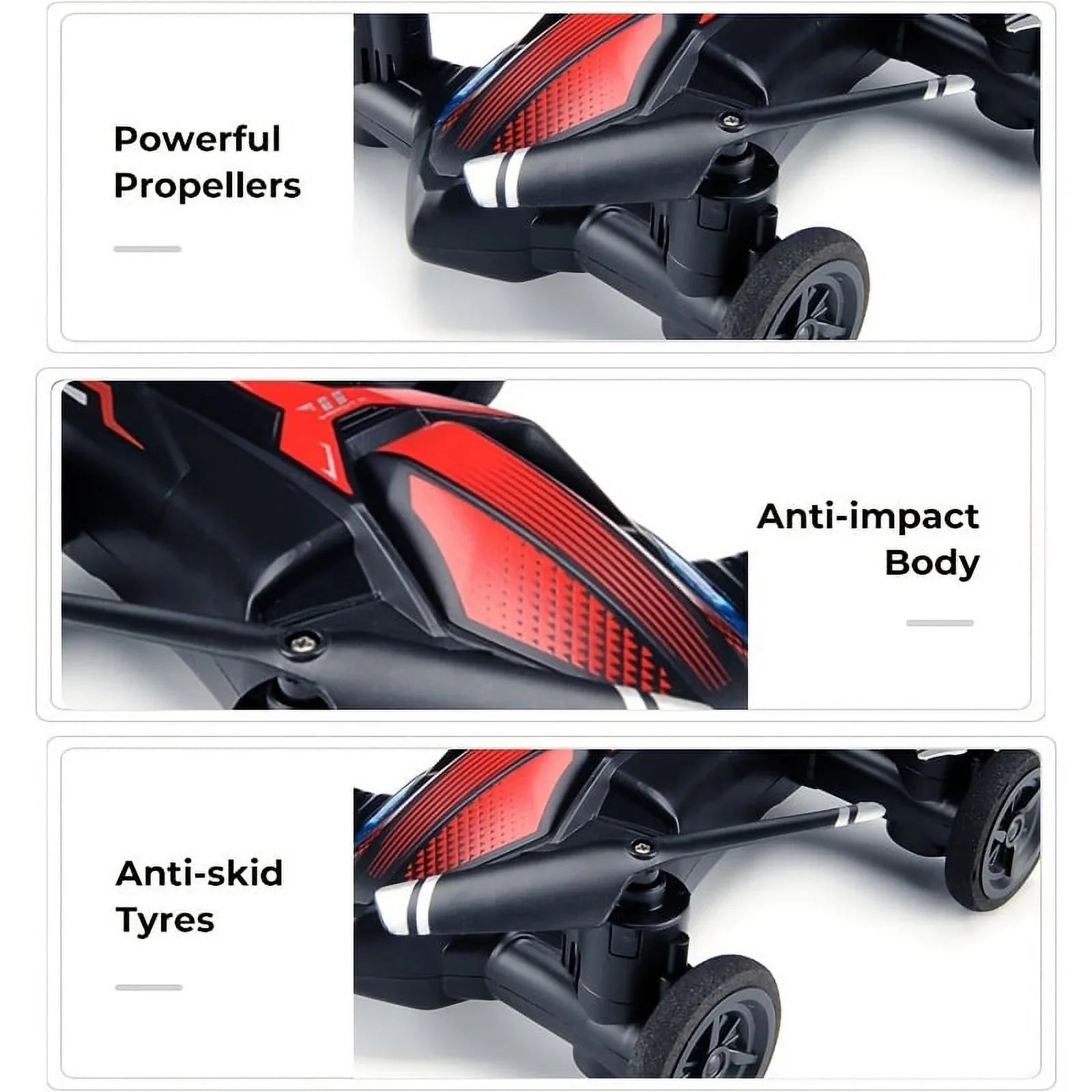 Drone For Land And Air Dual-use  Toy Car Four-axis Unmanned Drone High-speed And Low-speed Switch Intelligent Height Setting, Stable Flight, Gift Toys