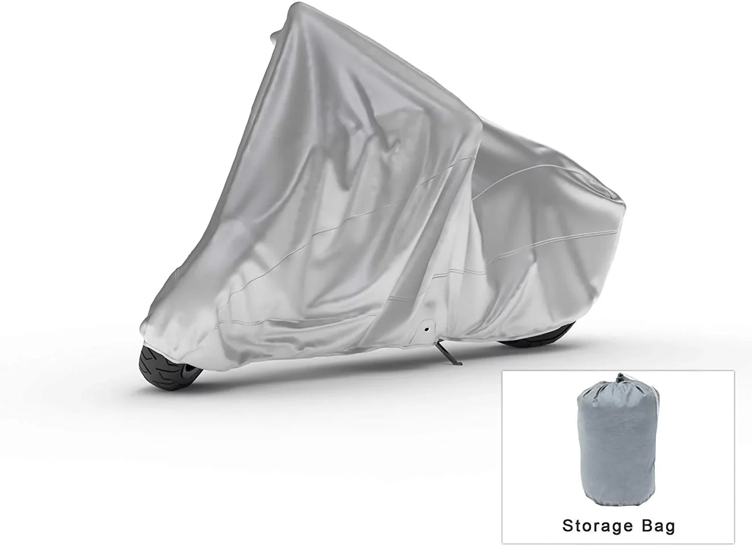 Weatherproof Motorcycle Cover Compatible With 2017 Moto Guzzi V7 Ii Stone Abs Grigio Intenso - Outdoor & Indoor - Protect From Rain Water, Snow, Sun - Securing Straps - Durable Material - Storage Bag