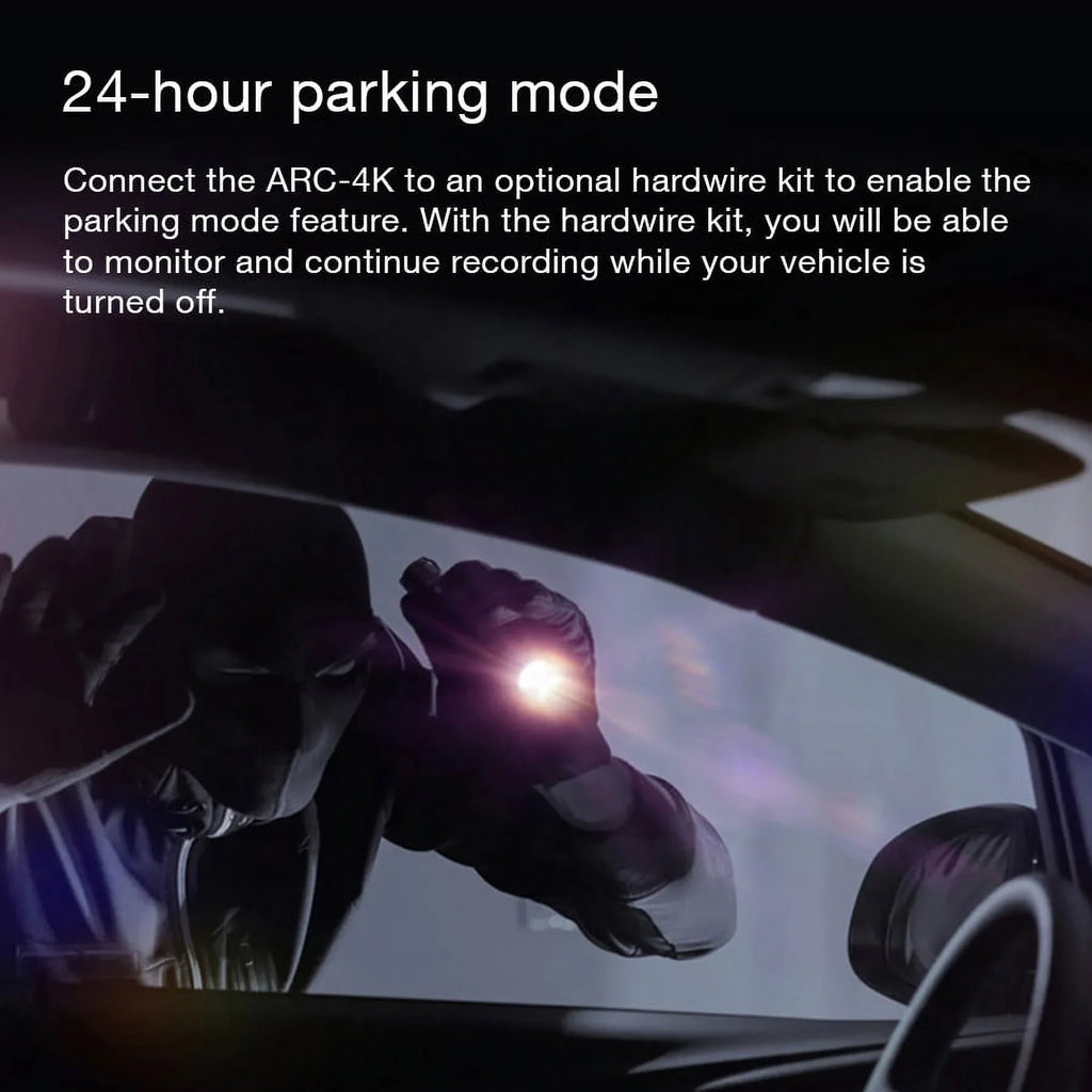 Arc4K 10" Rear-View Mirror Camera, Dual-Channel Front and Rear, Touchscreen, Parking Mode, Seamless Magnetic Mount Design