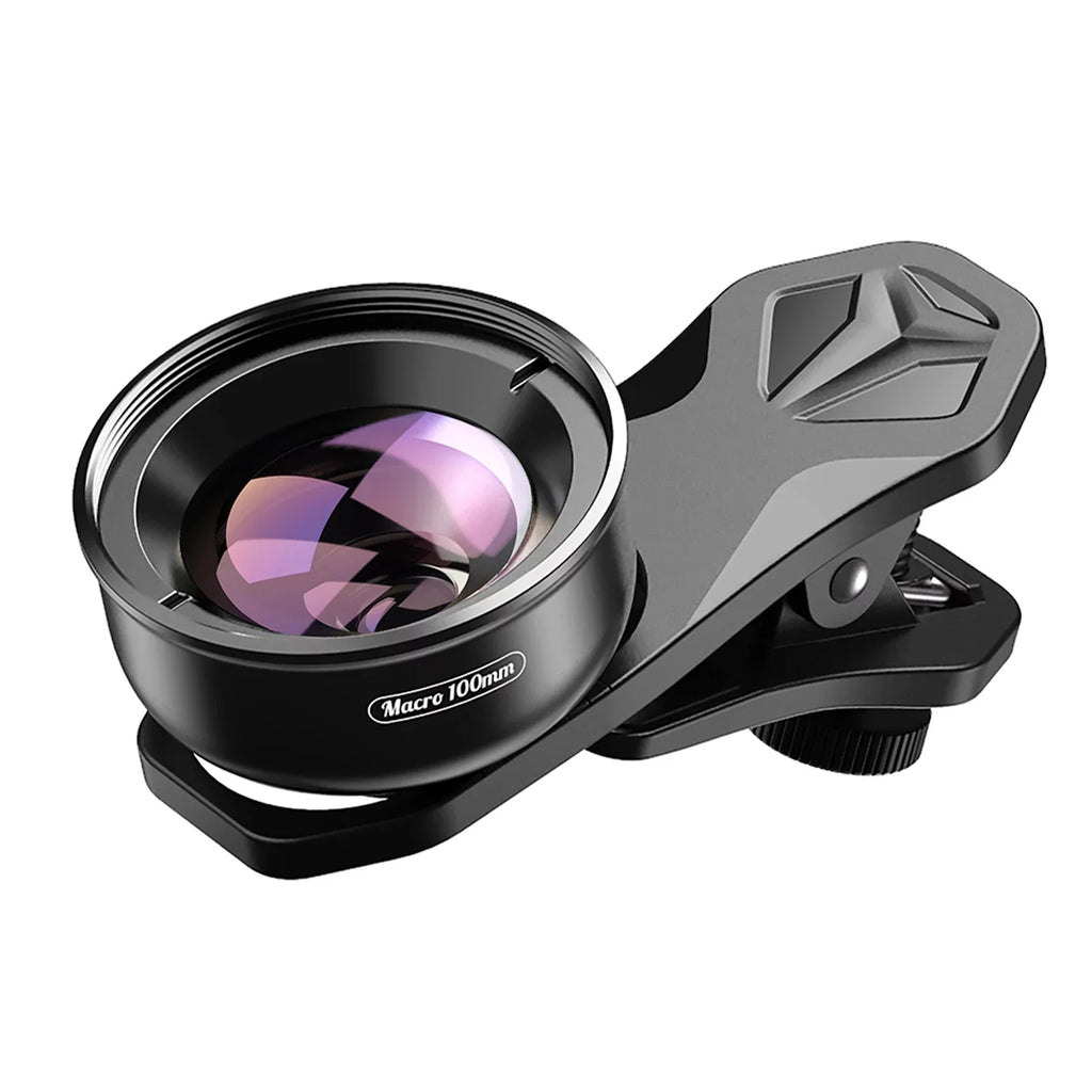 Aluminum Alloy 4K  Detachable Clip Cellphone Macro Camera Lens 40MM-70MM Shooting Distance Multi-Layer Optical Coated External Lens Accessory
