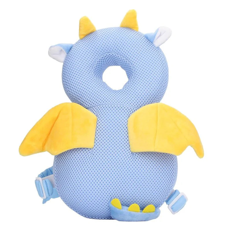 Adjustable Baby Head Protector with Soft Padding and Animal Design