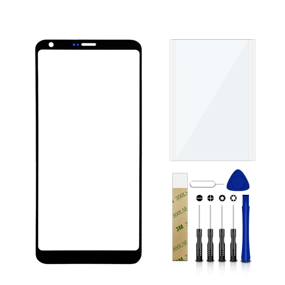 For  G6 Plus H870DSU Replacement Front Outer Glass Lens Screen Tool Black
