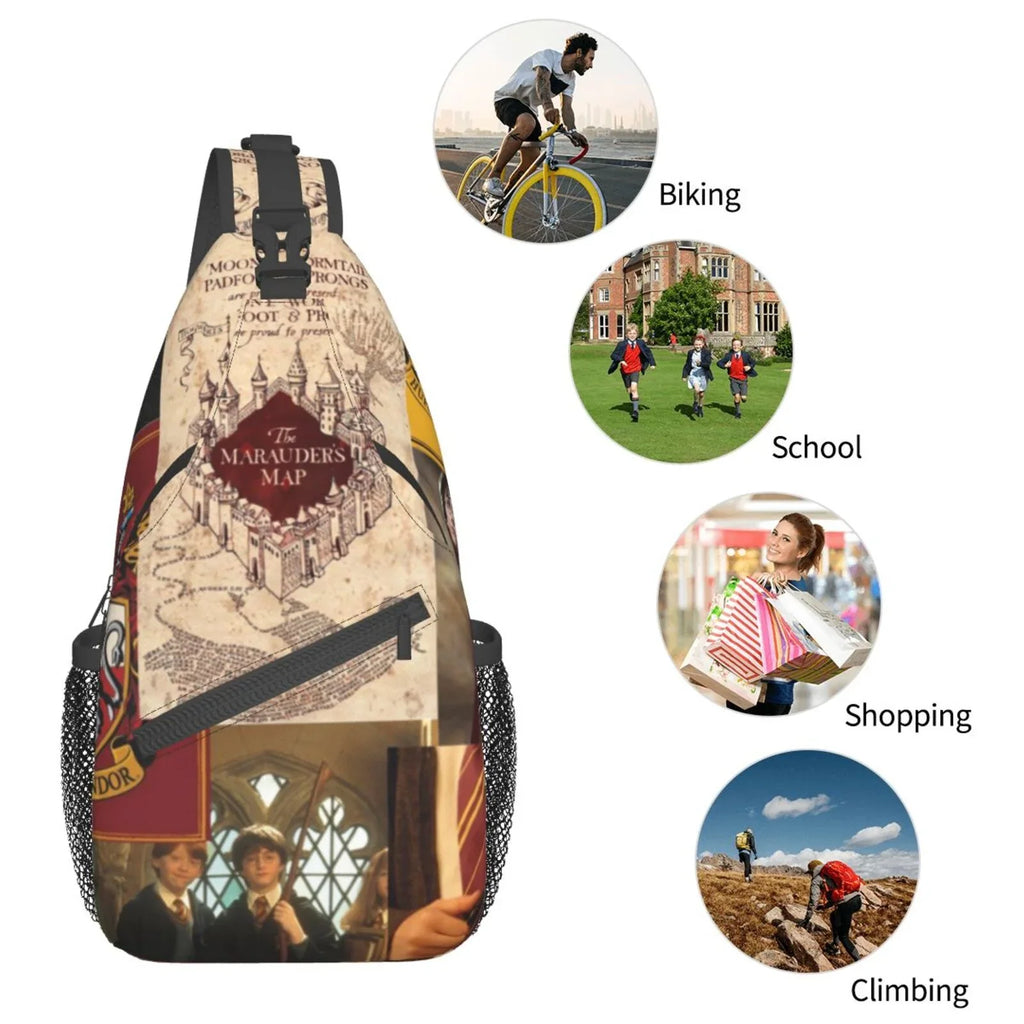 Logo Harry Potter Sling Bag Crossbody Backpack Chest Bags Diagonally Travel Daypack For Women Men Adults Teen