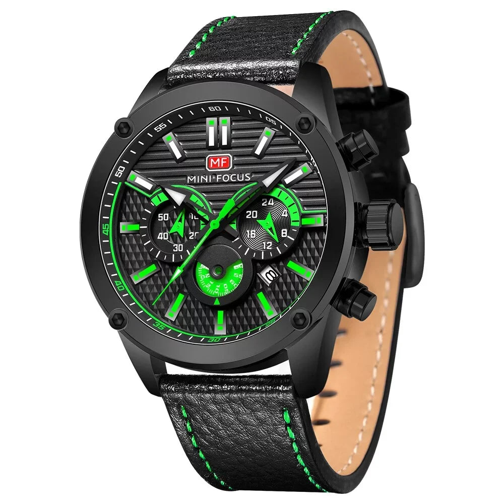 Watch Men Waterproof Black Leather Strap Luxury Brand Fashion Sport Montre Homme Wristwatch Quartz Relogio Masculino
