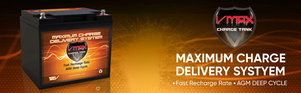 Vmaxtanks MR86-50 12V 50AH  Battery for Outsunny 12V Electric Fishing Boat 50lb Thrust Trolling Motor