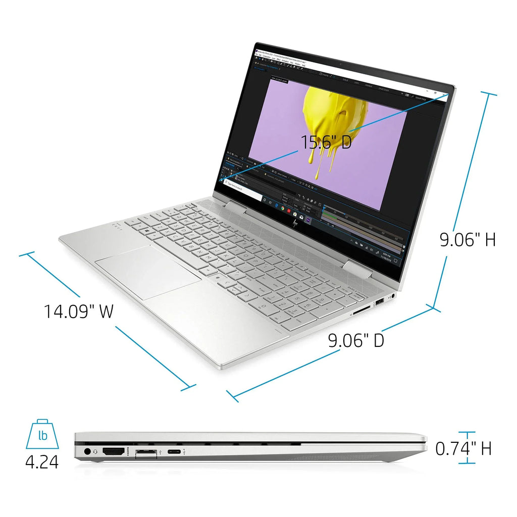 2021 Envy 2-in-1 Laptop 15.6 inch  Touchscreen 11th Gen Intel i5-1135G7 Iris Xe Graphics 16GB DDR4 1TB NVMe  - 6 Win 10 Home Fingerprint Backlit Keyboard w/ 32GB
