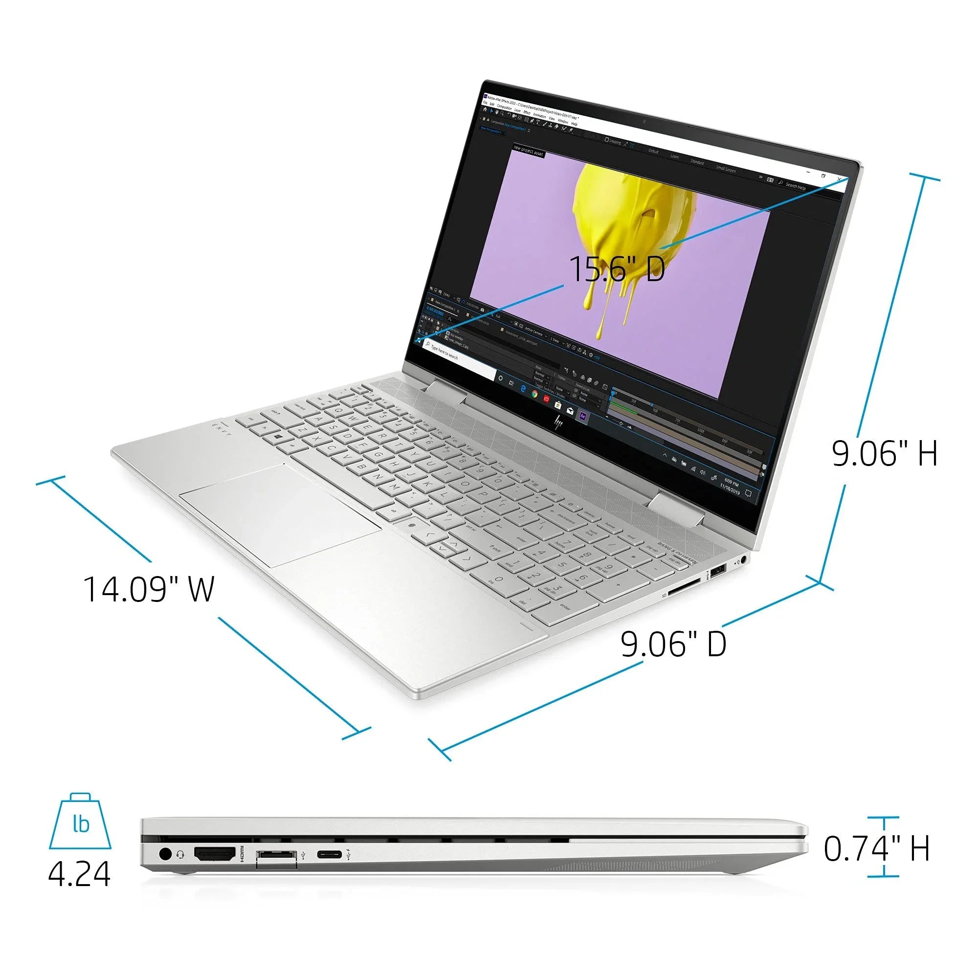 2021 Envy 2-in-1 Laptop 15.6 inch  Touchscreen 11th Gen Intel i5-1135G7 Iris Xe Graphics 16GB DDR4 1TB NVMe  - 6 Win 10 Home Fingerprint Backlit Keyboard w/ 32GB