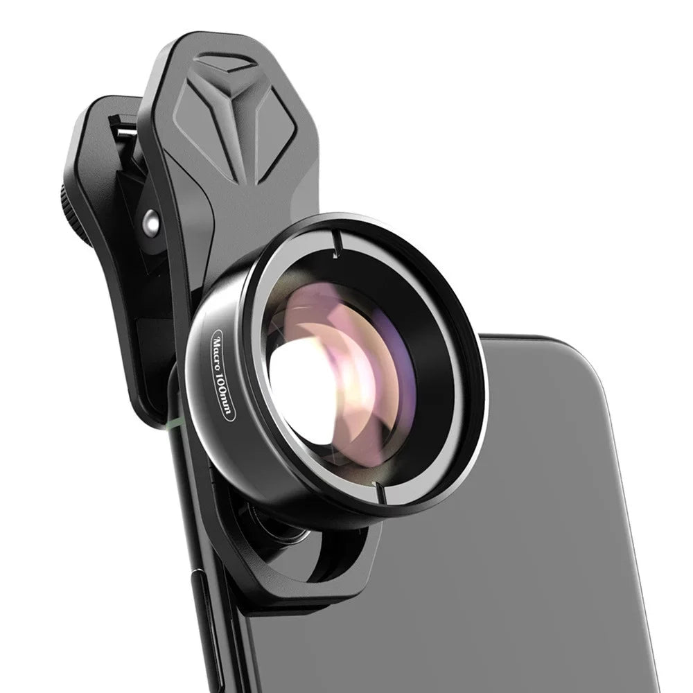 Aluminum Alloy 4K  Detachable Clip Cellphone Macro Camera Lens 40MM-70MM Shooting Distance Multi-Layer Optical Coated External Lens Accessory