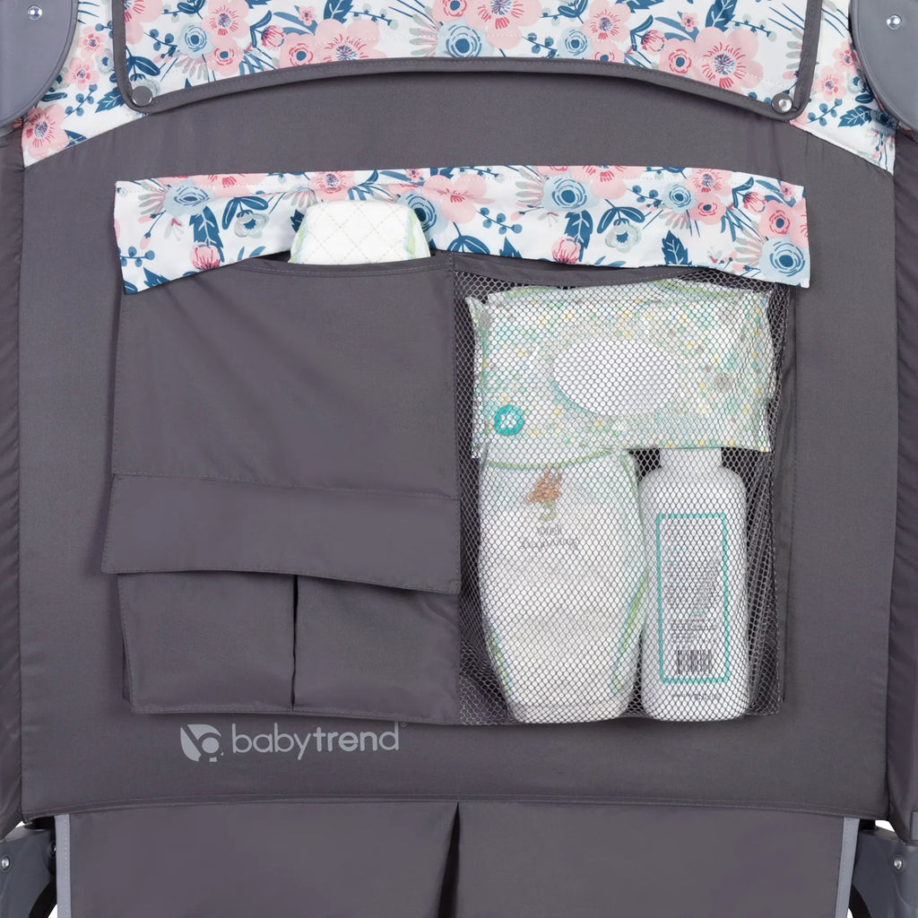 Baby Trend Deluxe  Nursery Center Playard with Travel Bag – Bluebell Pink