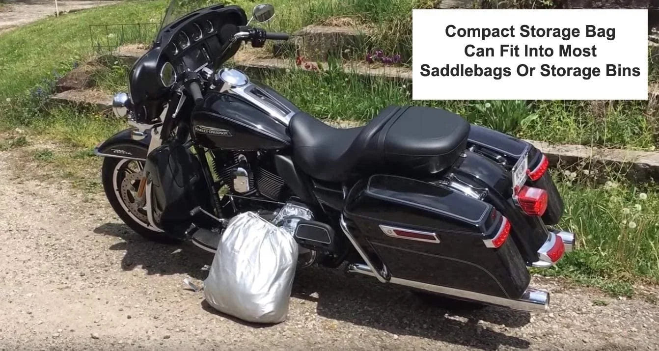 Weatherproof Motorcycle Cover Compatible With 2017 Moto Guzzi V7 Ii Stone Abs Grigio Intenso - Outdoor & Indoor - Protect From Rain Water, Snow, Sun - Securing Straps - Durable Material - Storage Bag