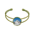 Giant Luxury Cruise Ship Poster Bracelet Bangle Retro Open Cuff Jewelry
