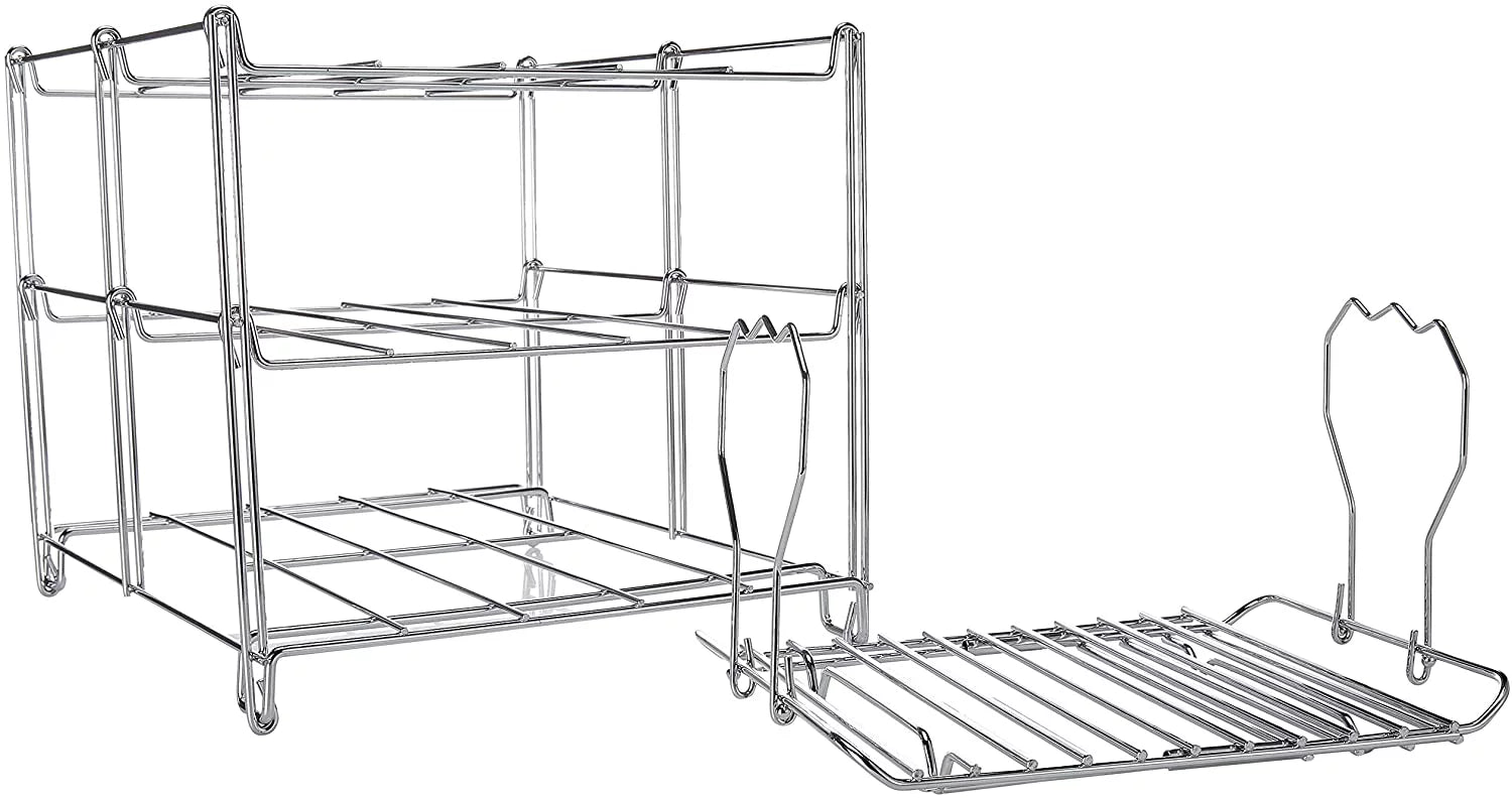3-Tier Collapsible Oven Rack & Turkey Lifter Roasting Rack | Space Saving Oven Rack For Multiple Roasting And Baking Tasks | Includes (1) Oven Rack & (1) Turkey Lifter