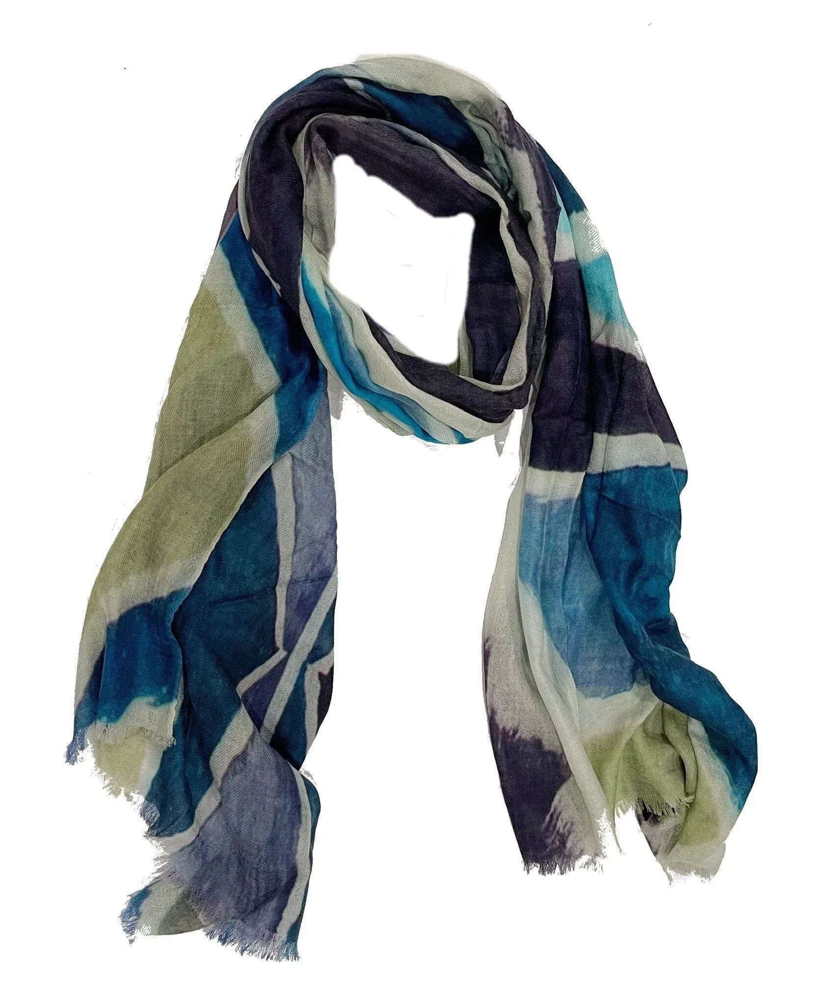 Mama Blue - Cashmere/Wool Blend Scarf for Adult Women by James Paul Cheung