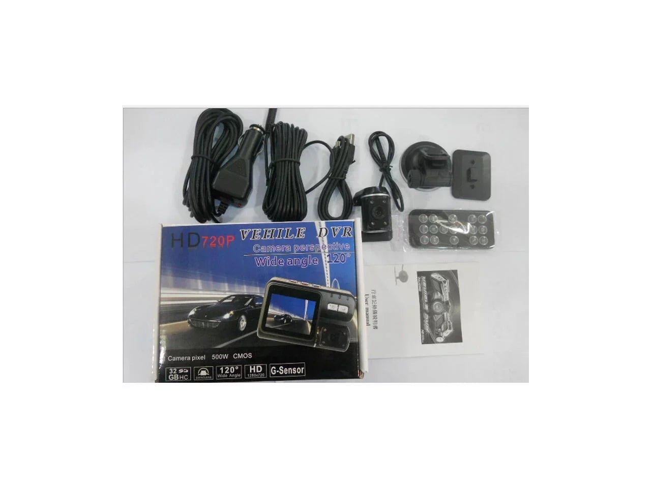 Full Chi I1000 separated 1080P twin lens driving recorder night vision with automobile black boxFull  1080P I1000 2" Screen Car  Recorder Camera +  Remote Controller