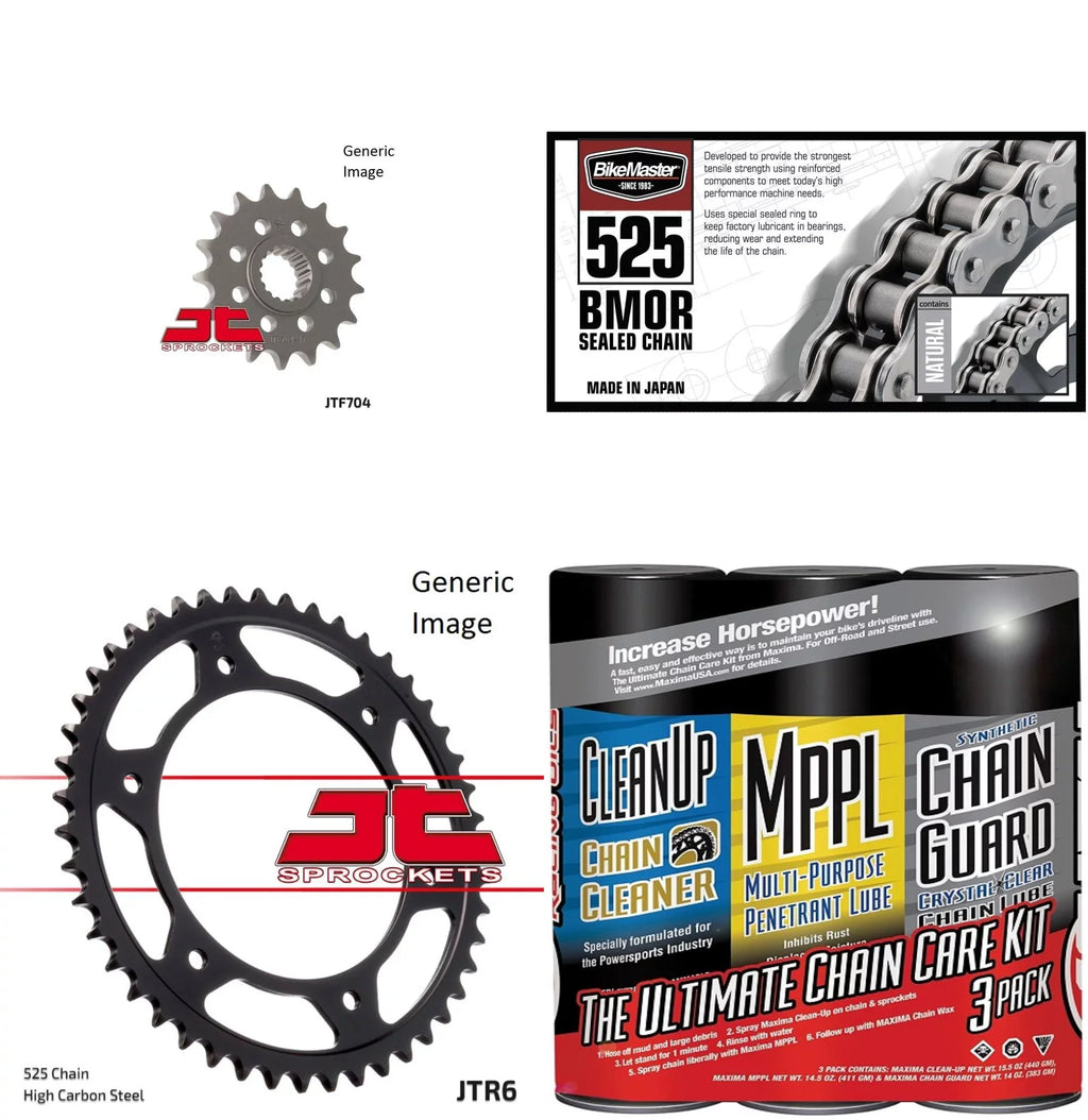 525  Sealed Chain Natural with  Wax,  Front & Rear Sprocket Kit for Street  F800  2008-2013