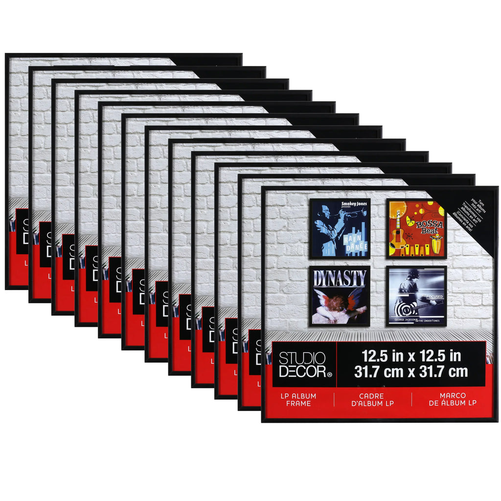 Black  Album Frame by Studio Décor - Vinyl Picture Display Frame Includes Hanging Hardware - Bulk 12 Pack