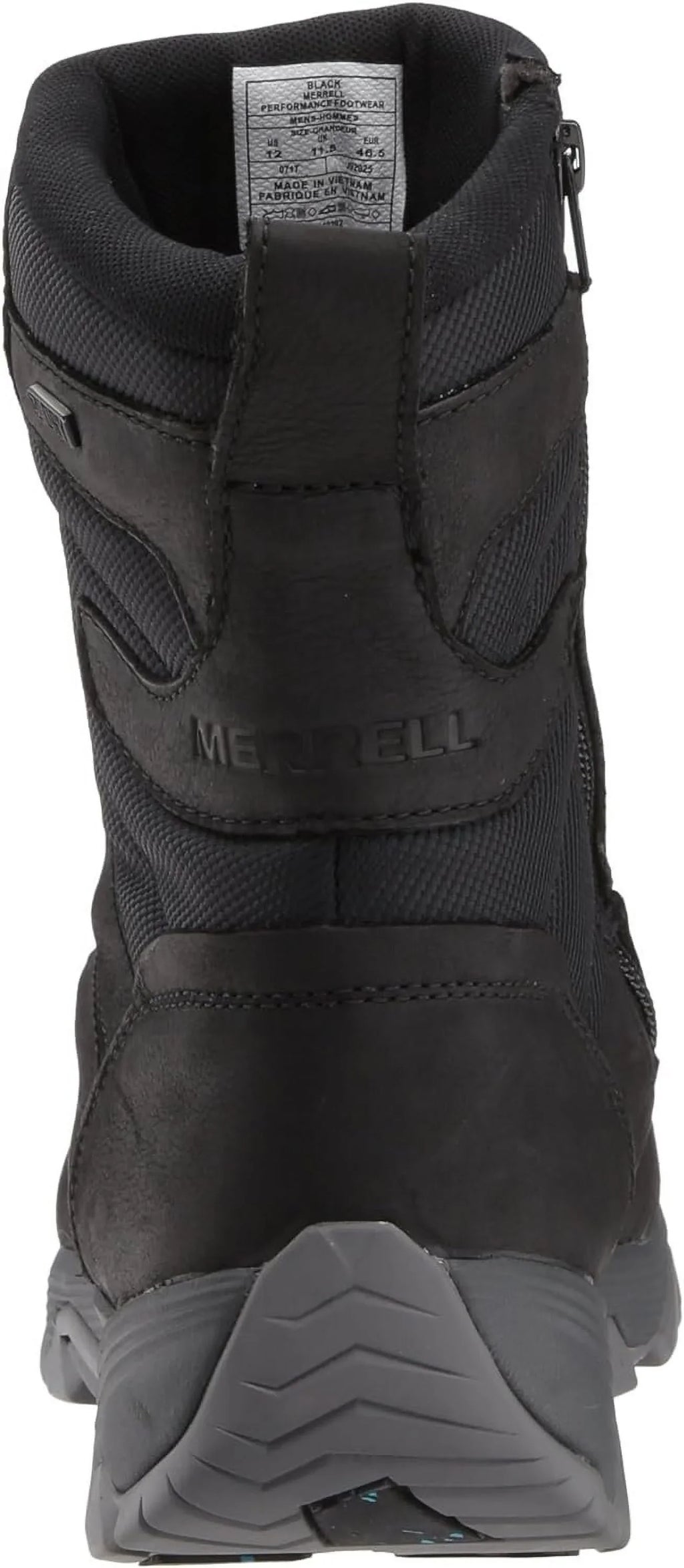 Merrell Men's  + 8" Zip Polar Waterproof Snow Boot, Black, 7 M
