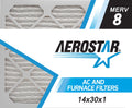 Aerostar 14x30x1   8, Pleated Air Filter, 14x30x1, Box of 6, Made in the