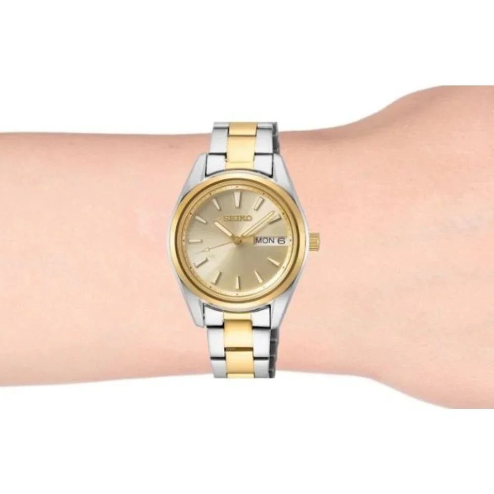 Seiko Neo Classic Quartz Gold Dial Two-tone Ladies Watch SUR354P1