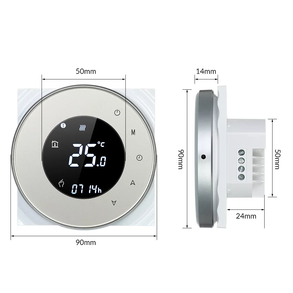 Programmable Gas Boiler Heating Dry Controller Touchscreen  with Backlight Voice Control Compatible with Echo/ HomeIFTTT