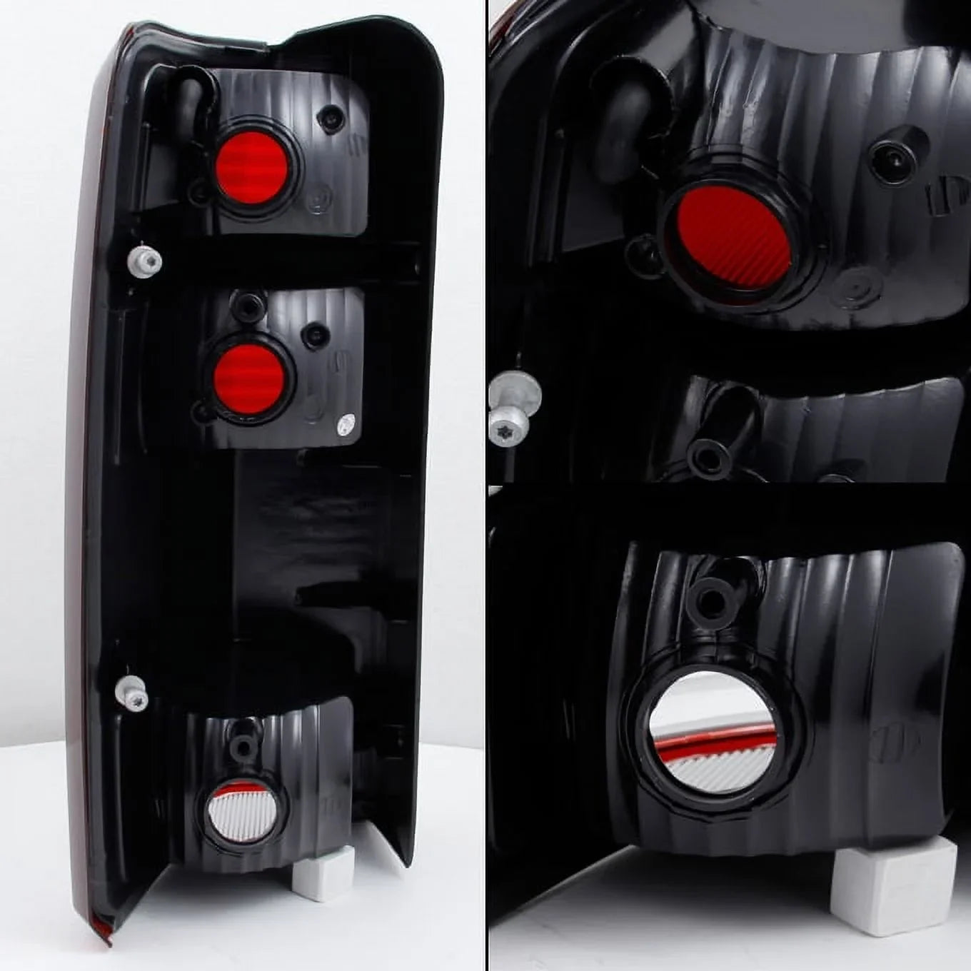 '- For 2007-2012 Nitro Dual  Halo Black Projector  Signal Headlights + Dark Red Tail Lights Combo