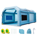 Inflatable Paint Booth 26x15x11ft Inflatable Spray Booth Car Paint Tent with 750W+950W Filter System Blower