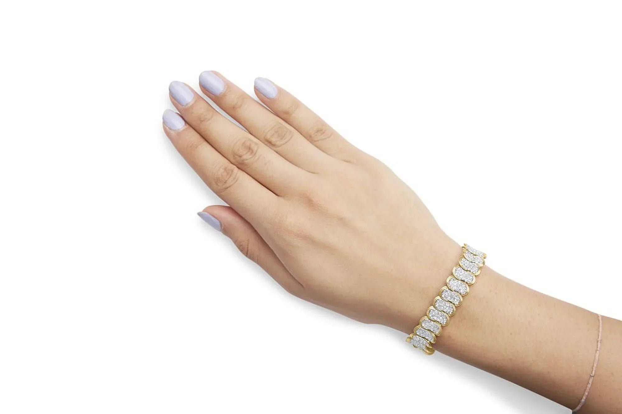 Haus of Brilliance 10k Yellow Gold 5.00 Cttw Womens Round Cut Diamond Oval Banded Link Box Clasp Prong Bracelet (I-J Color, I1-I2 Clarity) - 7" Inches
