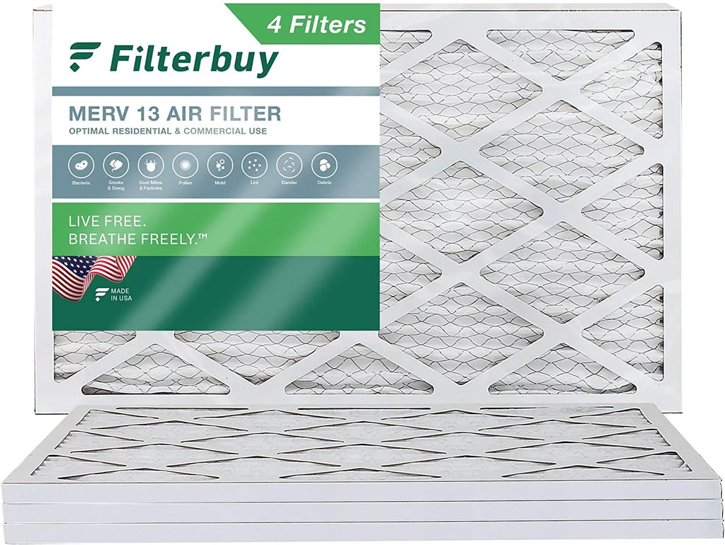 Filterbuy 12x20x1  13 Pleated   Furnace Air Filters (4-Pack)