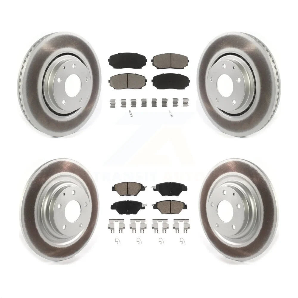 Transit Auto - Front Rear Coated Disc Brake Rotors And Ceramic Pads Kit For 2016-2022 Mazda -9 -100728