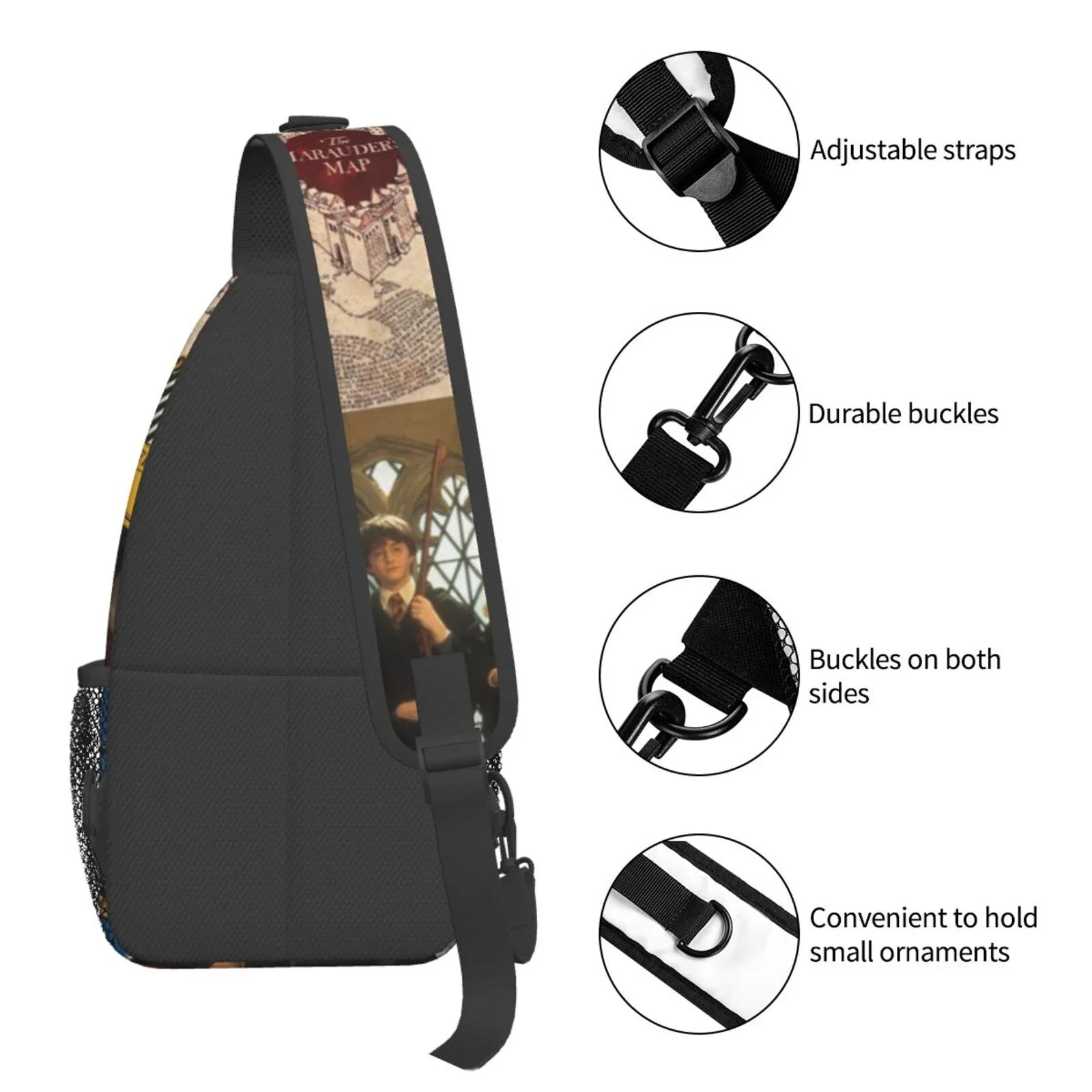 Logo Harry Potter Sling Bag Crossbody Backpack Chest Bags Diagonally Travel Daypack For Women Men Adults Teen