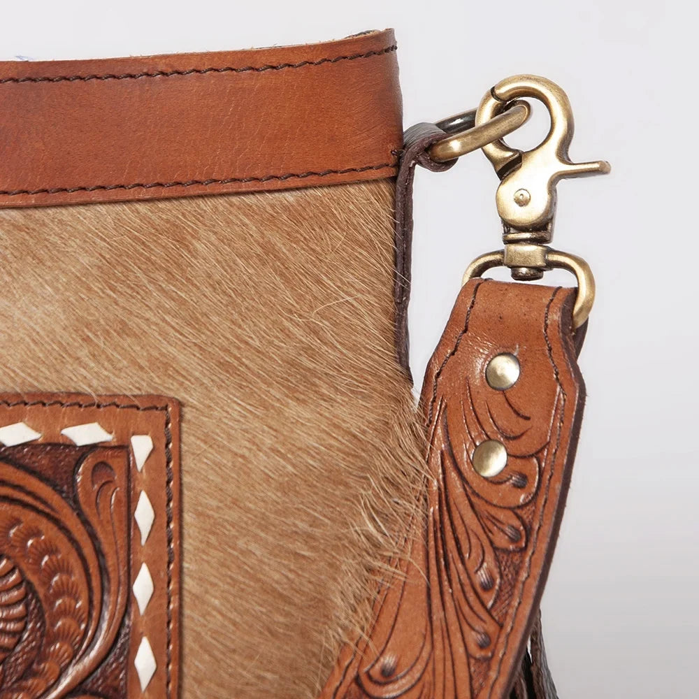 KBK105  Hand Tooled Hair-on Genuine Leather women bag western handbag purse