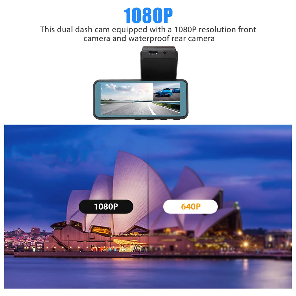Wi-Fi Front and Rear Dual Dash Cam, EEEkit Car Dual Dash Cam with Night Vision, 170° and 140° Wide Angle, 3.16" Screen, Waterproof Car Driving Recorder Support Loop Recording, Parking Mode, G-Sensor