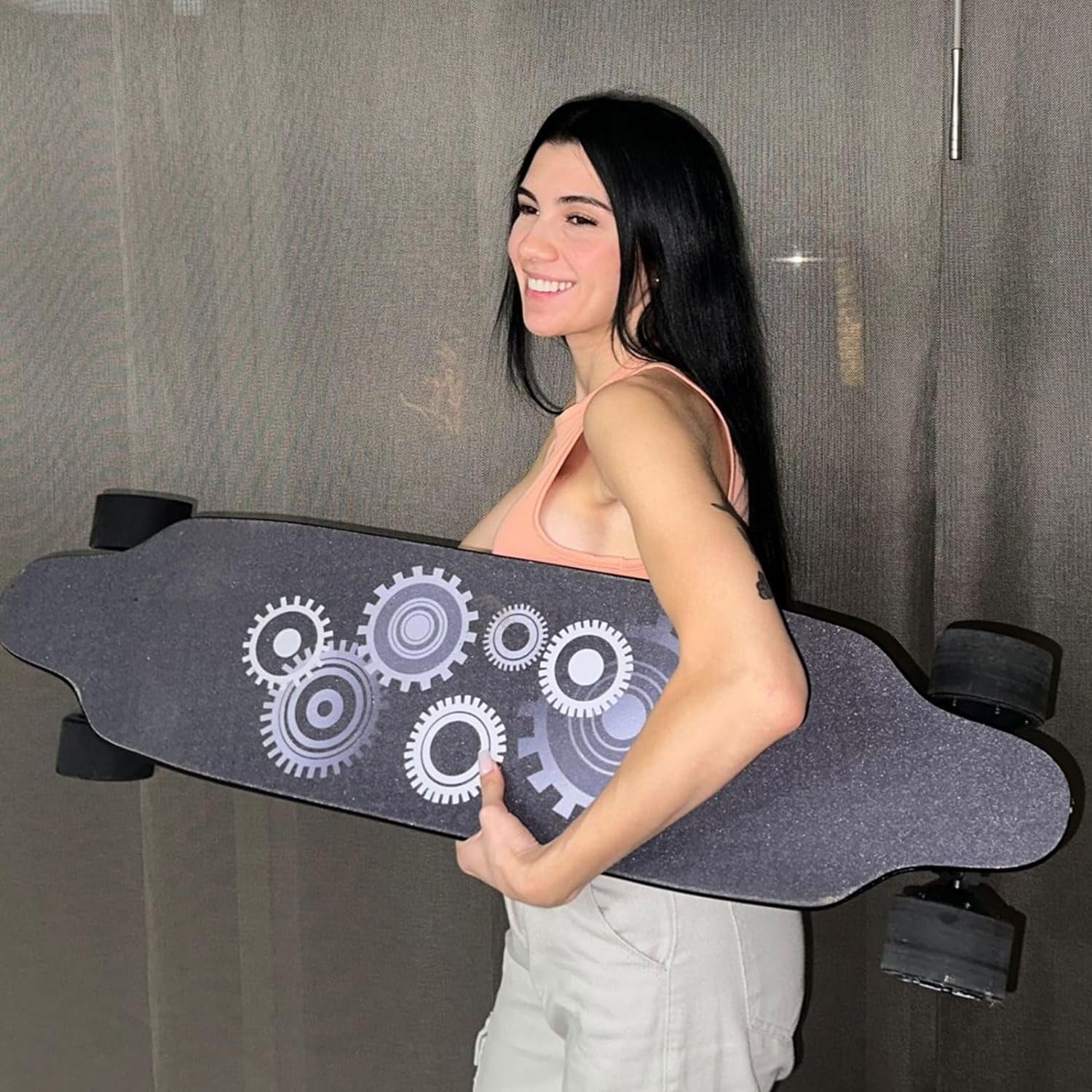 Electric Skateboard, Electric Longboard with 1200W Motor, 25 Mph Top Speed & 15 Miles Range, 4-Speed Modes Skateboards and Remote Control