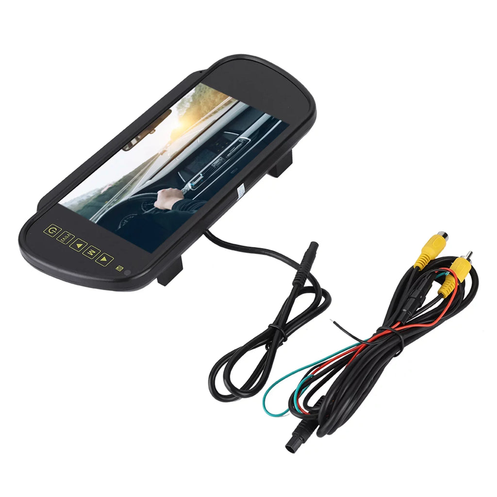 Lsaardth Car Rearview Mirror- 7inch Car Rearview Mirror  Auto Dimming Monitor Rear View Camera With Bracket