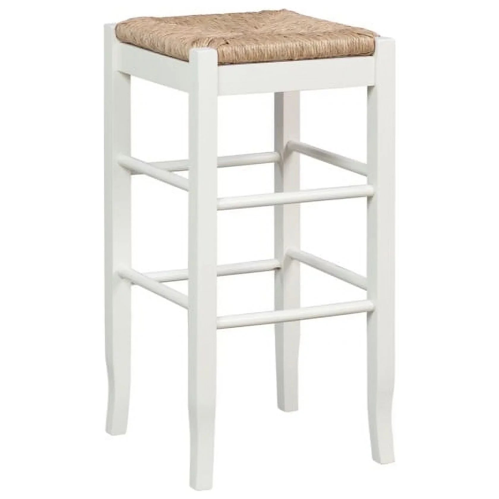 29"  Rush Stool, White