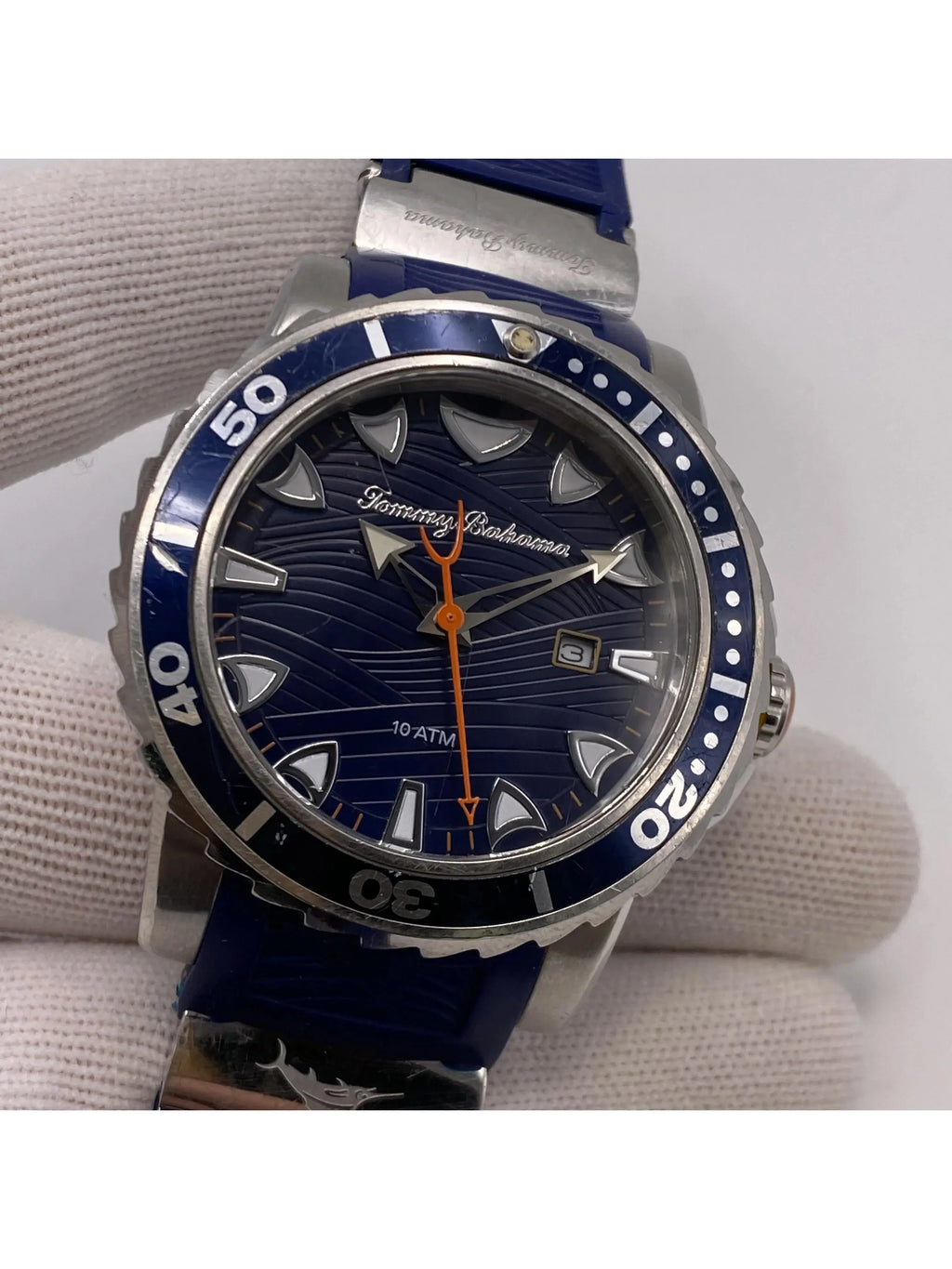 Pre-owned Tommy Bahama Steel Quartz Mens Watch TB00101-01 (Good)