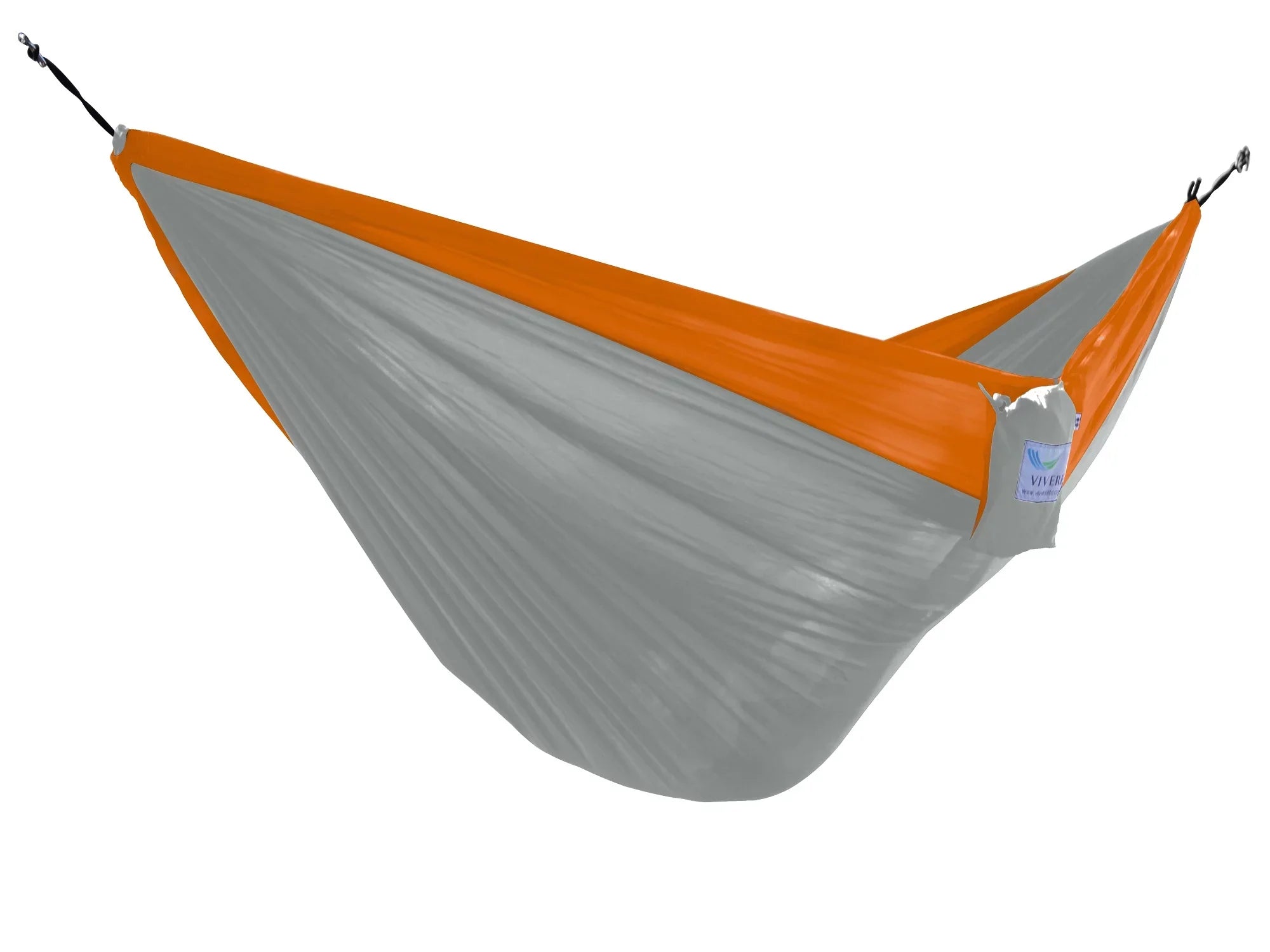 The Hamptons Collection 128" Gray and Orange Heavy Duty Lightweight Traveler’s Nylon Hammock