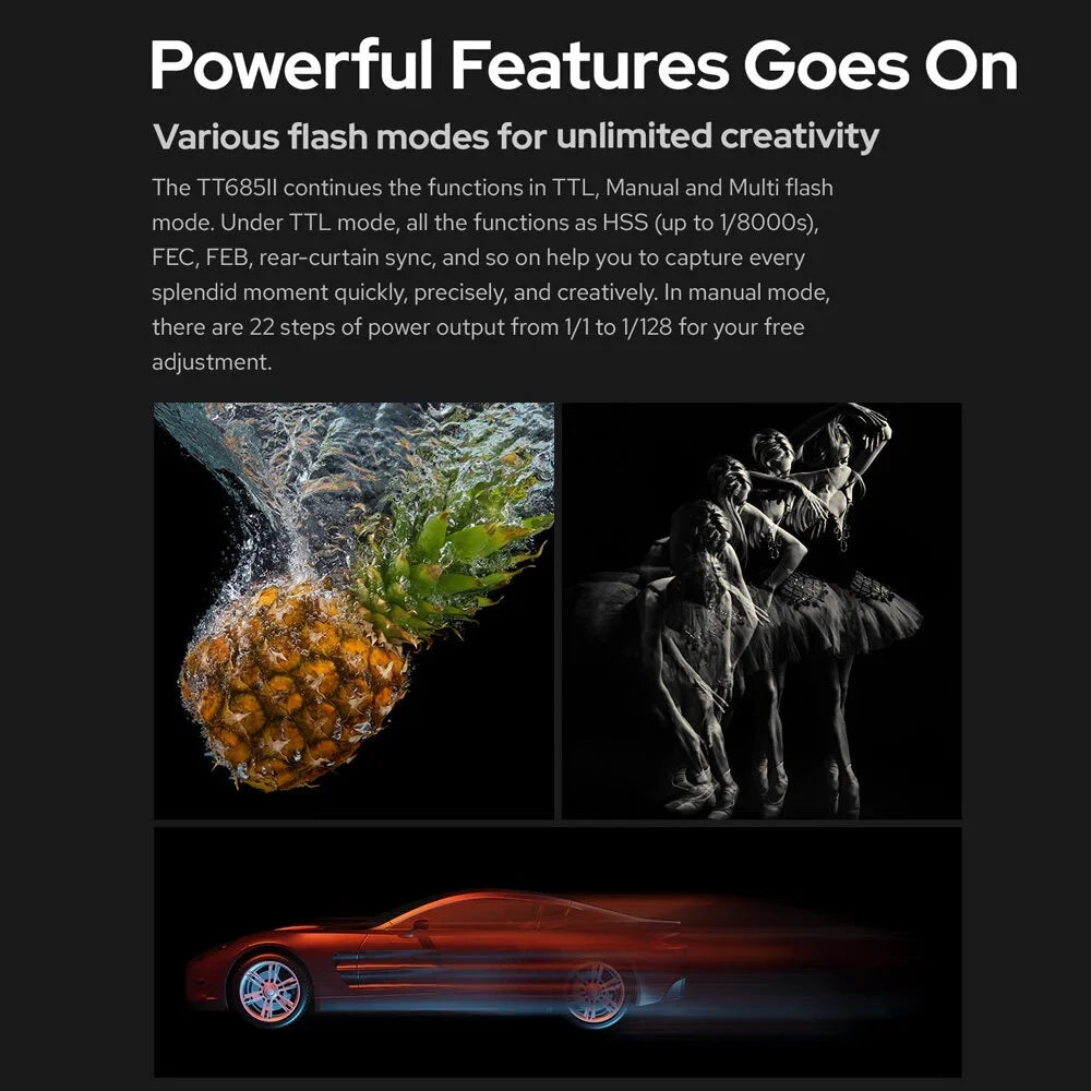 Godox Thinklite TT685IIC  On-Camera Speedlight 2.4G Wirelss X System Flash GN60 High Speed 1/8000s Replacement for Canon 1DX 5D Mark  5D Mark  6D 7D 60D 50D 40D 30D 650D 600D
