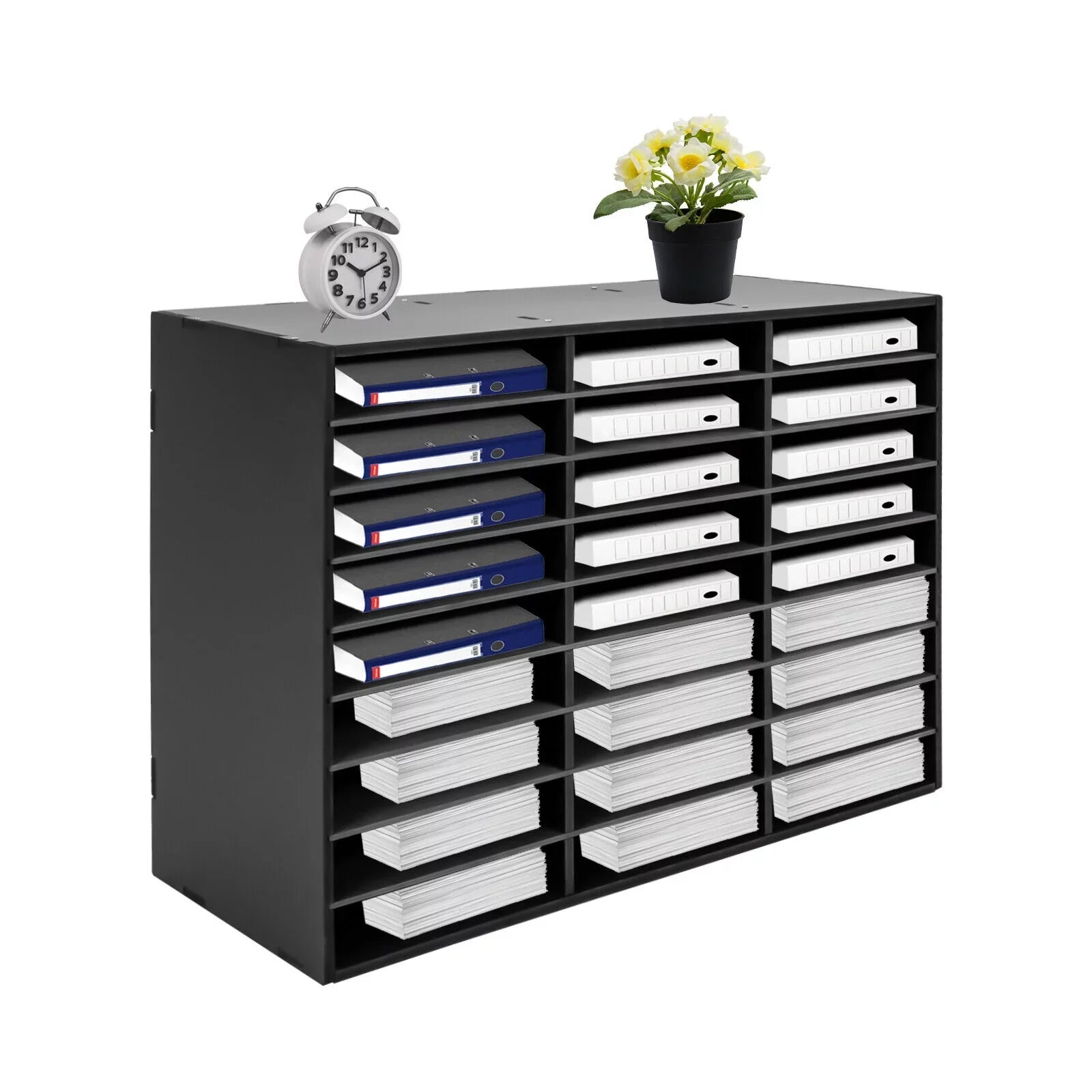 27 Slots File Sorter Literature Organizer Mail Paper Storage Holder Open Design