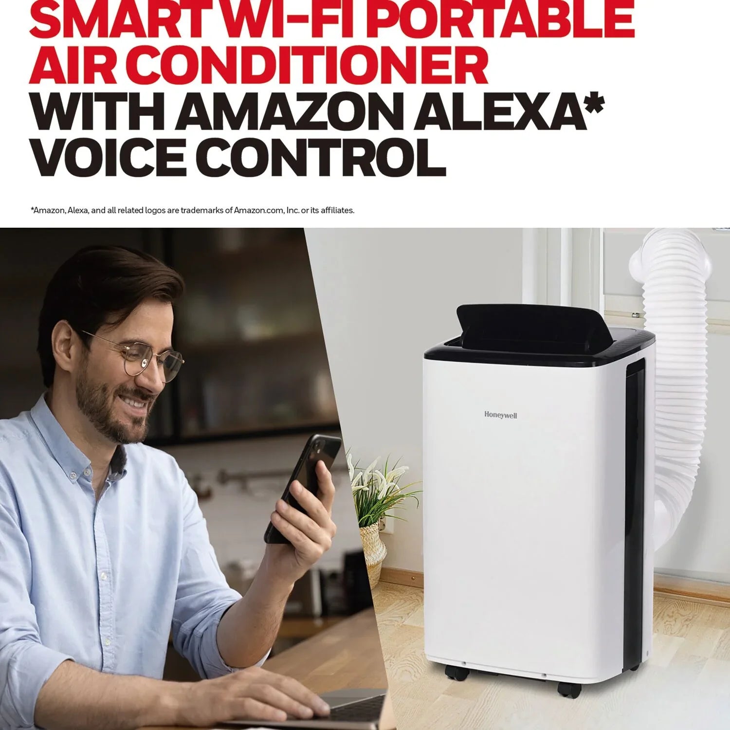 Honeywell 10,000  Smart WiFi Portable Air Conditioner & Dehumidifier with Voice Control, HF0CESVWK6